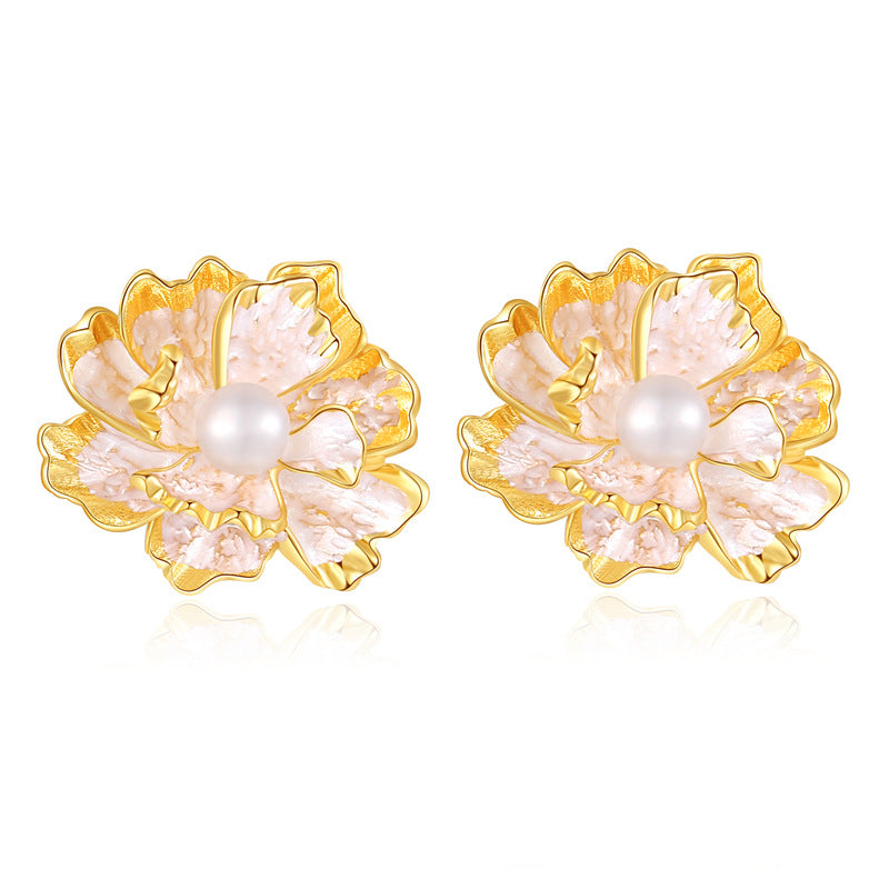 4 boucles d'oreilles papillon coeur broche fleur croix feuille boucles d'oreilles 14K GF coquille strass embelli boucle d'oreille moitié percée perle perle vierge
