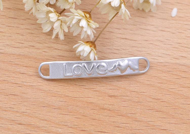 Sterling Silver Double Looped Branch Bowknot Love Rose Charm Connector S925 Finding