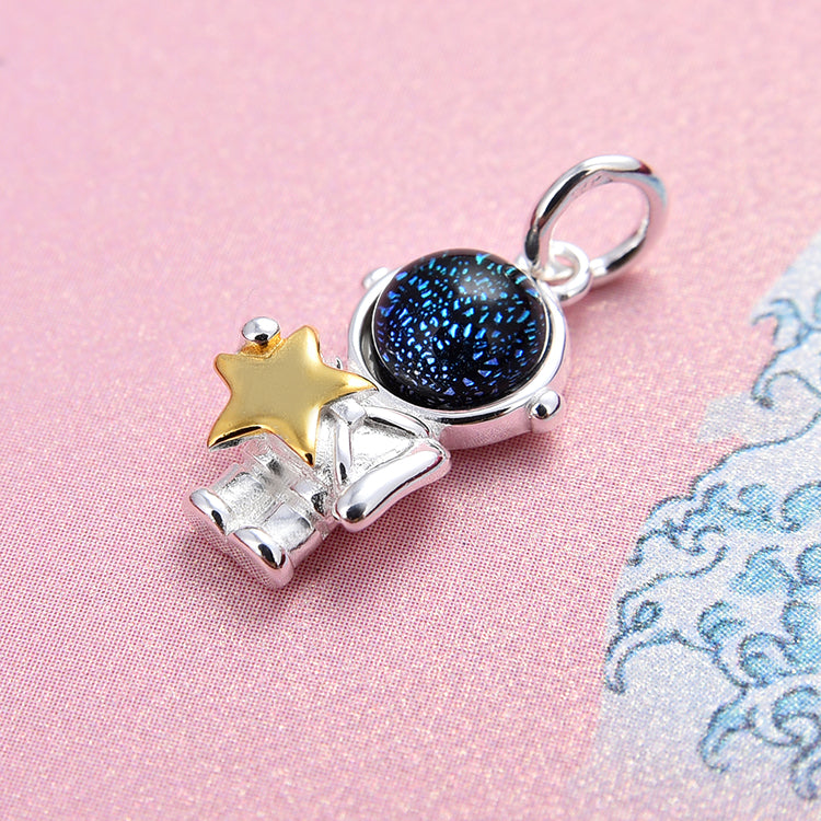 Sterling Silver Astronaut Charm Pendant S925 Finding
