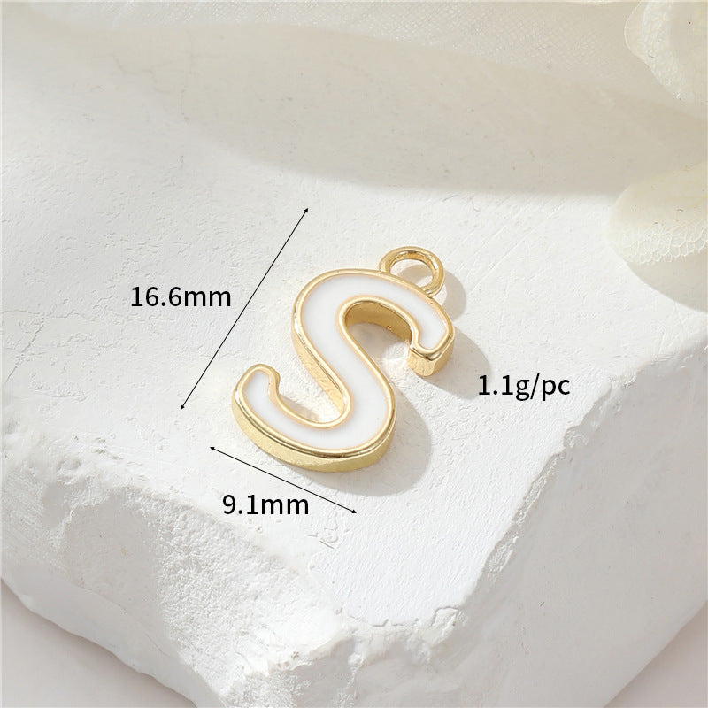2 Emaille-Epoxidharz-Anfangsbuchstaben AZ-Charm-Anhänger 14K GF