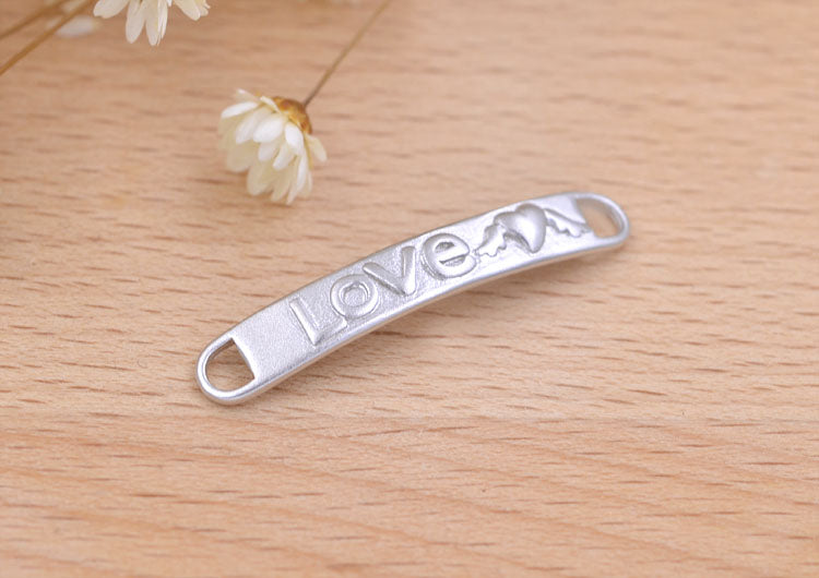 Sterling Silver Double Looped Branch Bowknot Love Rose Charm Connector S925 Finding