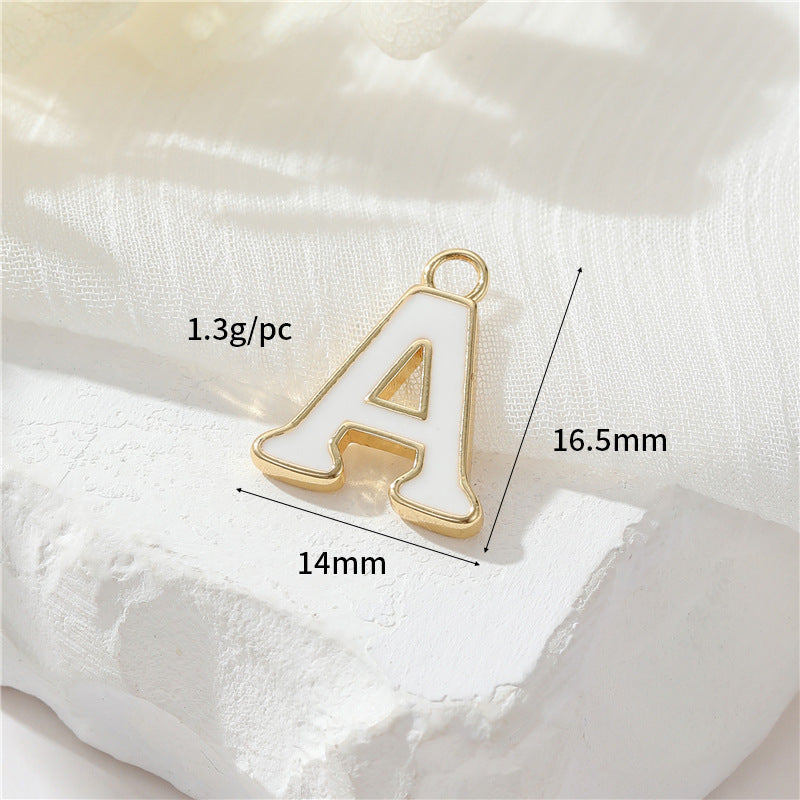 2 Emaille-Epoxidharz-Anfangsbuchstaben AZ-Charm-Anhänger 14K GF