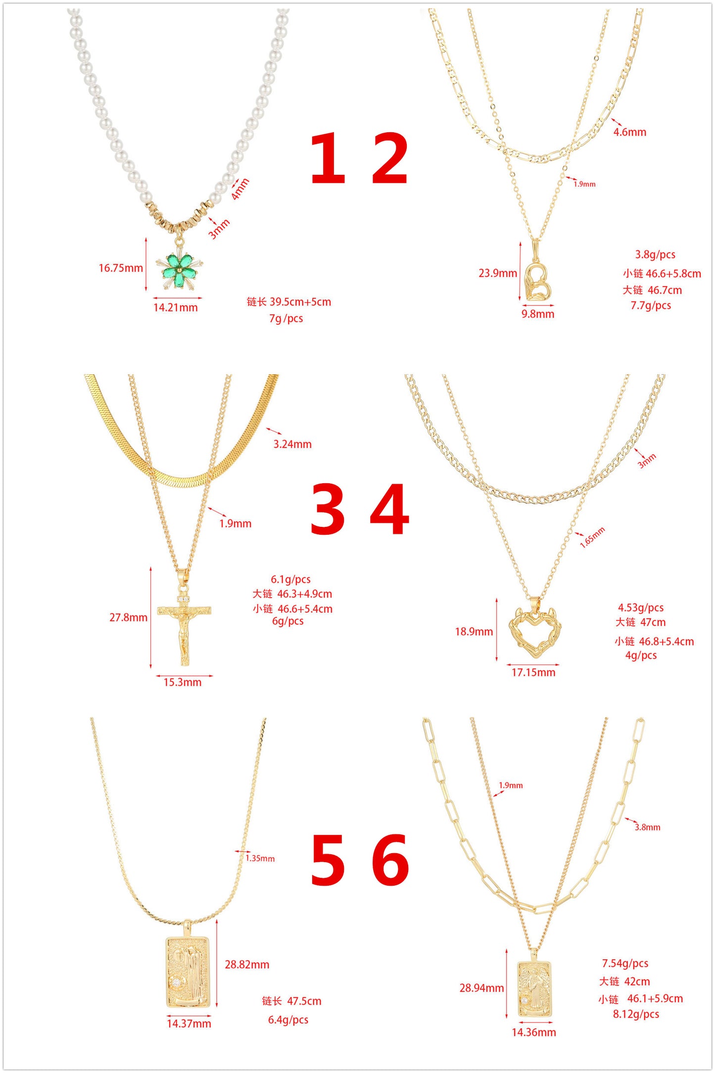 2 Blumen Kreuz Herz Rechteck Tarot Karte Charm Kabel Schlange Singapur Kette Halskette Strass verziert 14K GF Choker