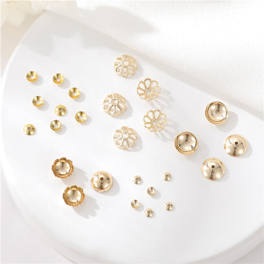 10 capuchons de perles rondes, entretoise de perles de charme 14K GF
