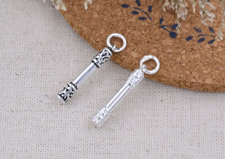 Pendentif à breloque en argent sterling, petit gourdin doré du roi singe, S925