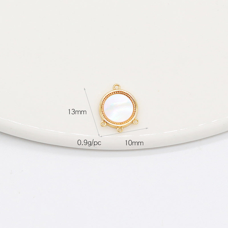 2 Round Diamond Snowflake Floral Charm Pendant Rhinestone Embellished 14K GF