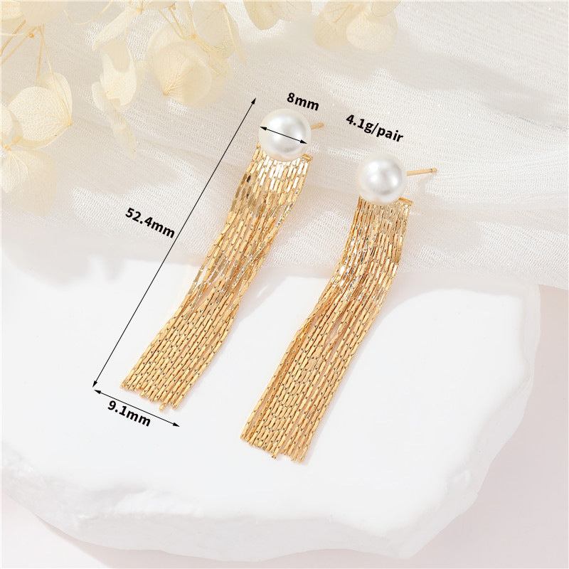 4 Schlangenketten-Ohrstecker, 14 K GF, halbgebohrte Perlen, Rohling