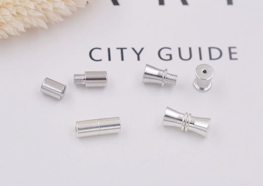 Fermoir à vis conique en argent Sterling pour collier de perles et Bracelet, recherche S925