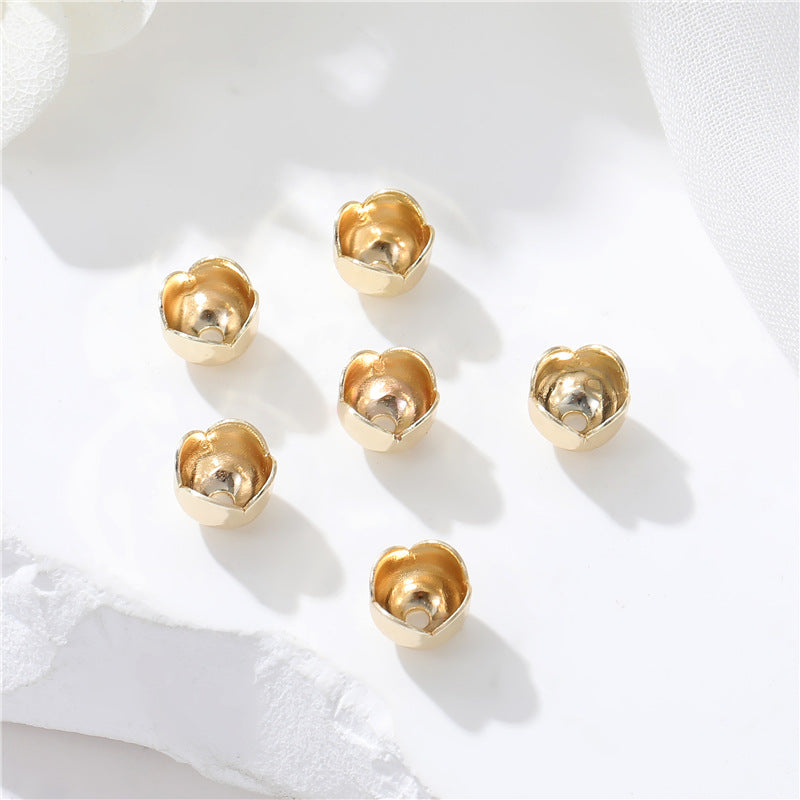 10 capuchons de perles florales, tasse 14K GF, entretoise de perles de charme