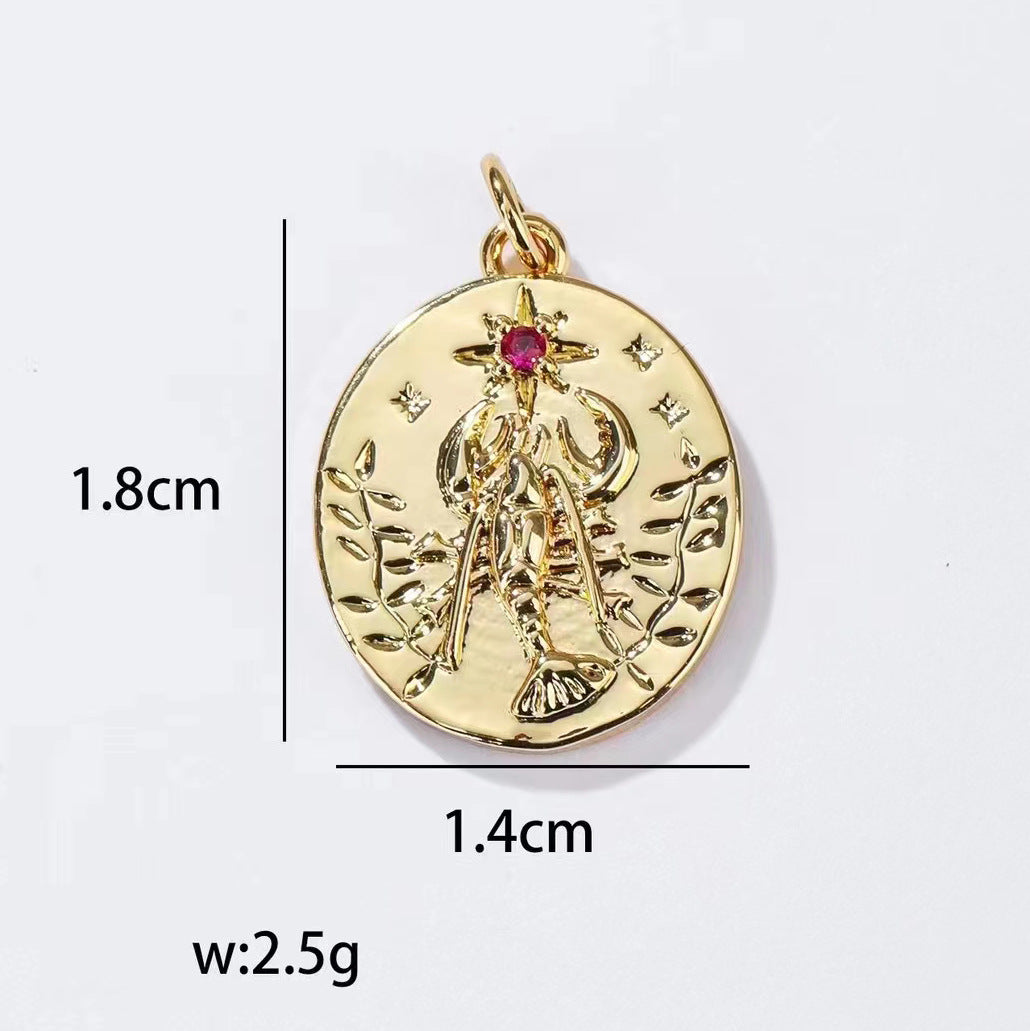 2 Tiny Scorpion Snake Bee Shell Charm Pendant Rhinestone Embellished 14K GF