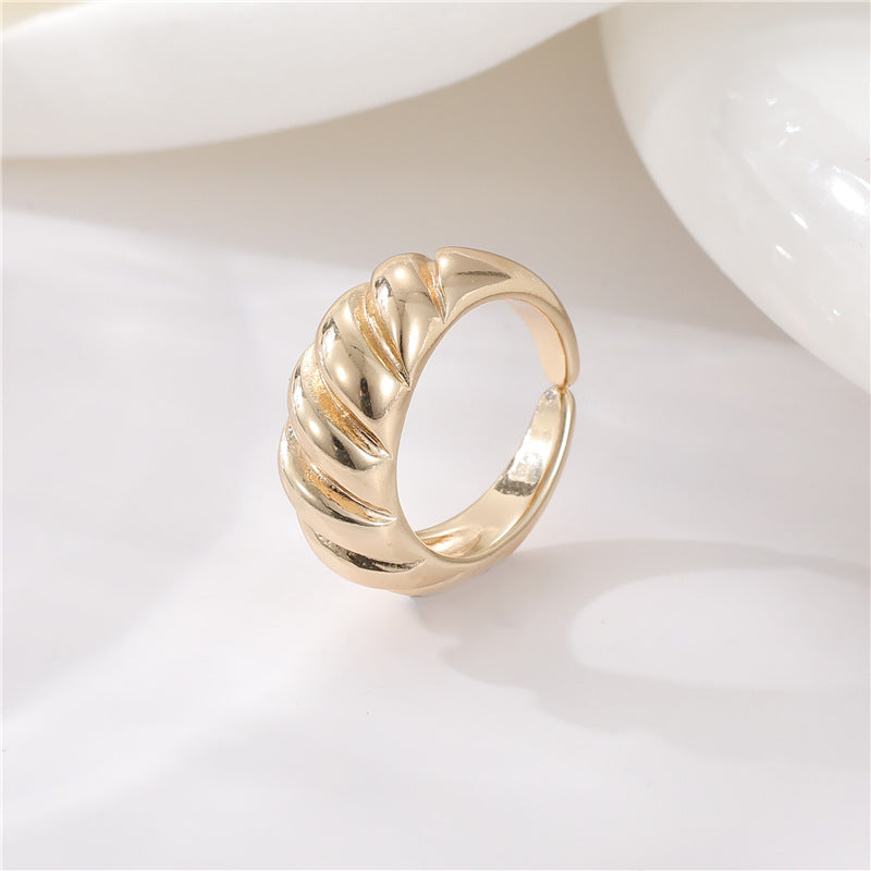 2 anneaux de déclaration noir blanc cercle ouvert émail époxy 14K GF