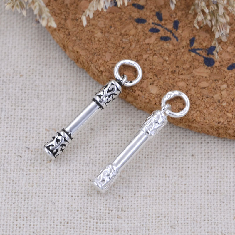 Pendentif à breloque en argent sterling, petit gourdin doré du roi singe, S925