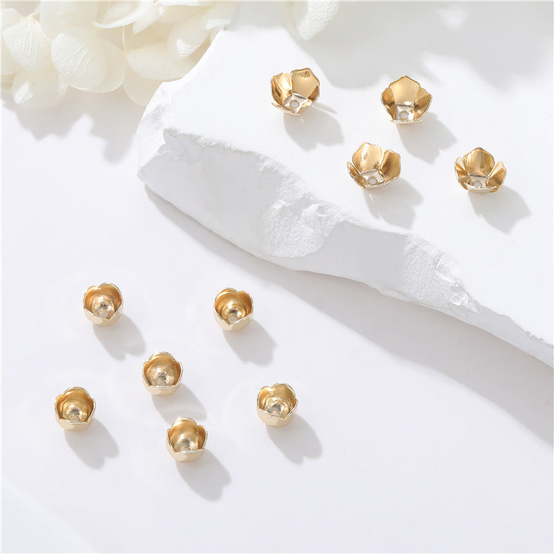 10 capuchons de perles florales, tasse 14K GF, entretoise de perles de charme