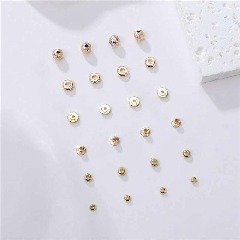 10 Charme de perle ronde plate 14K GF Entretoise de perles