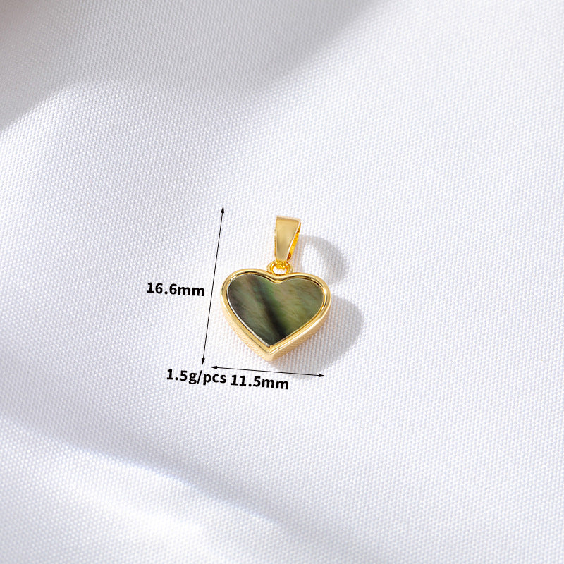 2 coeur croix rectangle rond ovale pendentif à breloque coquille embellie 14K GF