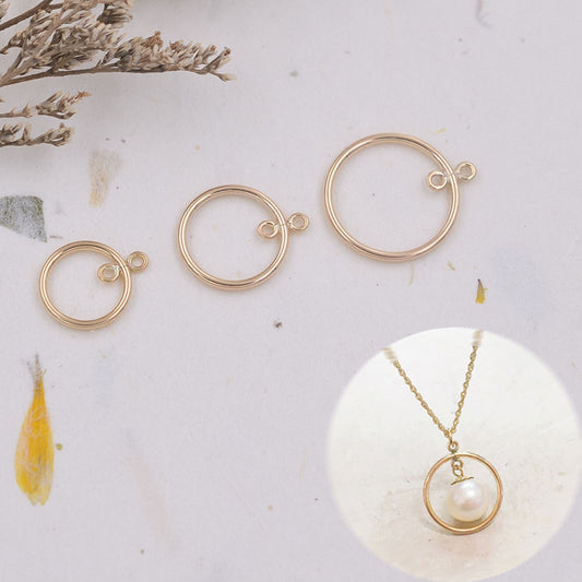 Pendentif à breloque cercle rond à Double boucle dorée en argent Sterling S925