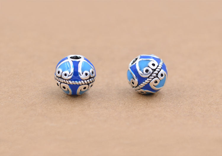 Sterling Silver Round Heart Bead Spacer S925 Finding