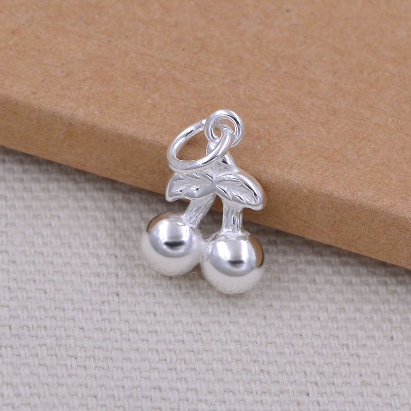 Pendentif à breloque petite cerise en argent sterling S925