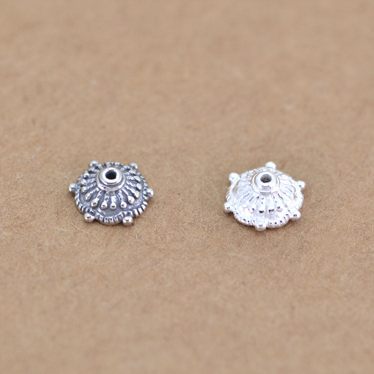 Sterling Silver Floral Bead Cap Cup S925 Finding