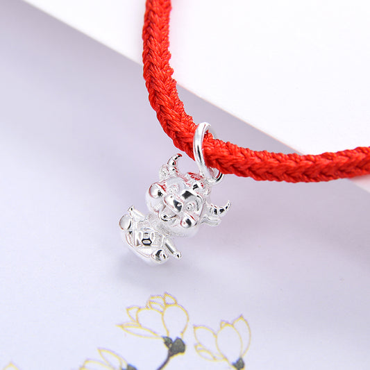 Sterling Silver Bull Charm Pendant S925 Finding