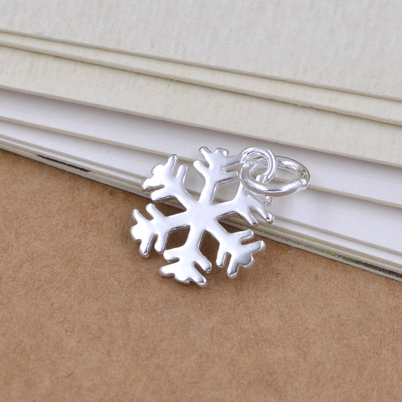 Pendentif à breloque petit flocon de neige en argent sterling S925