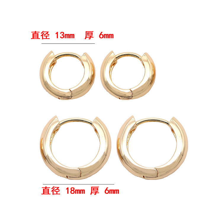 4 boucles d'oreilles créoles rondes brillantes 14K GF