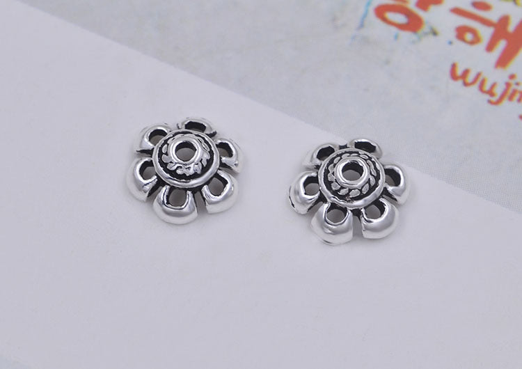Coupe de capuchon de perle florale en argent sterling S925
