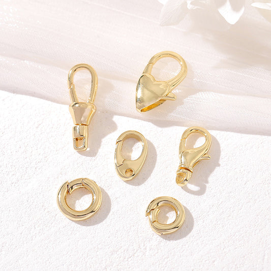 2 fermoirs à homard coeur rond 14K GF connecteur de fermoirs à boucle à ressort