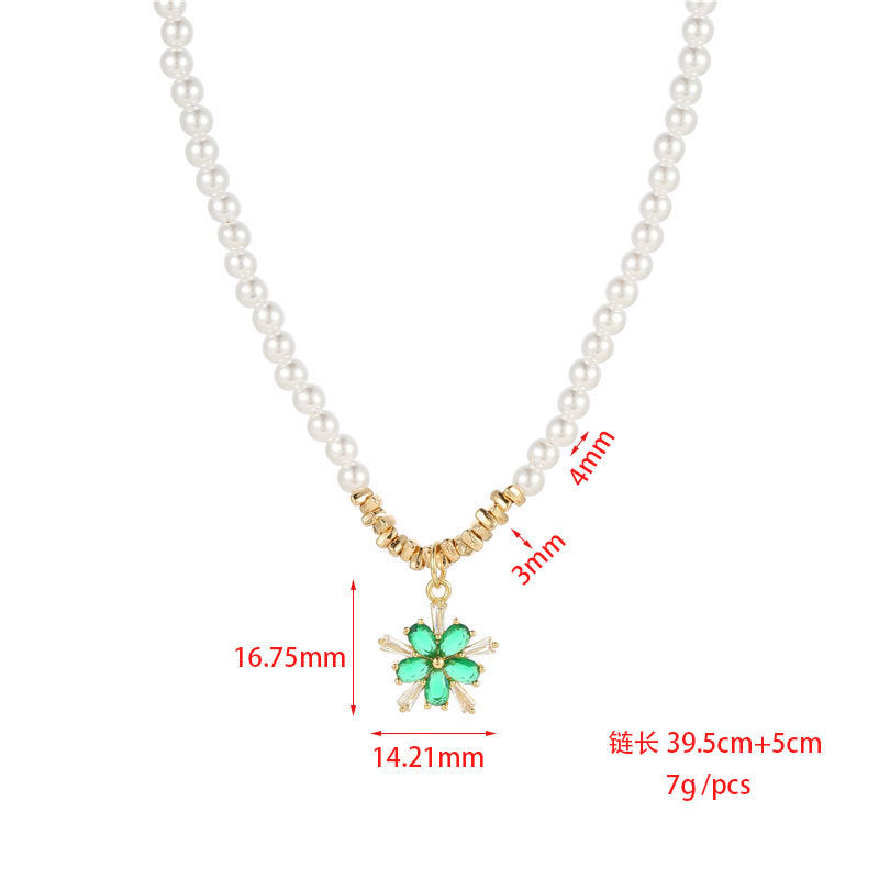 2 Blumen Kreuz Herz Rechteck Tarot Karte Charm Kabel Schlange Singapur Kette Halskette Strass verziert 14K GF Choker
