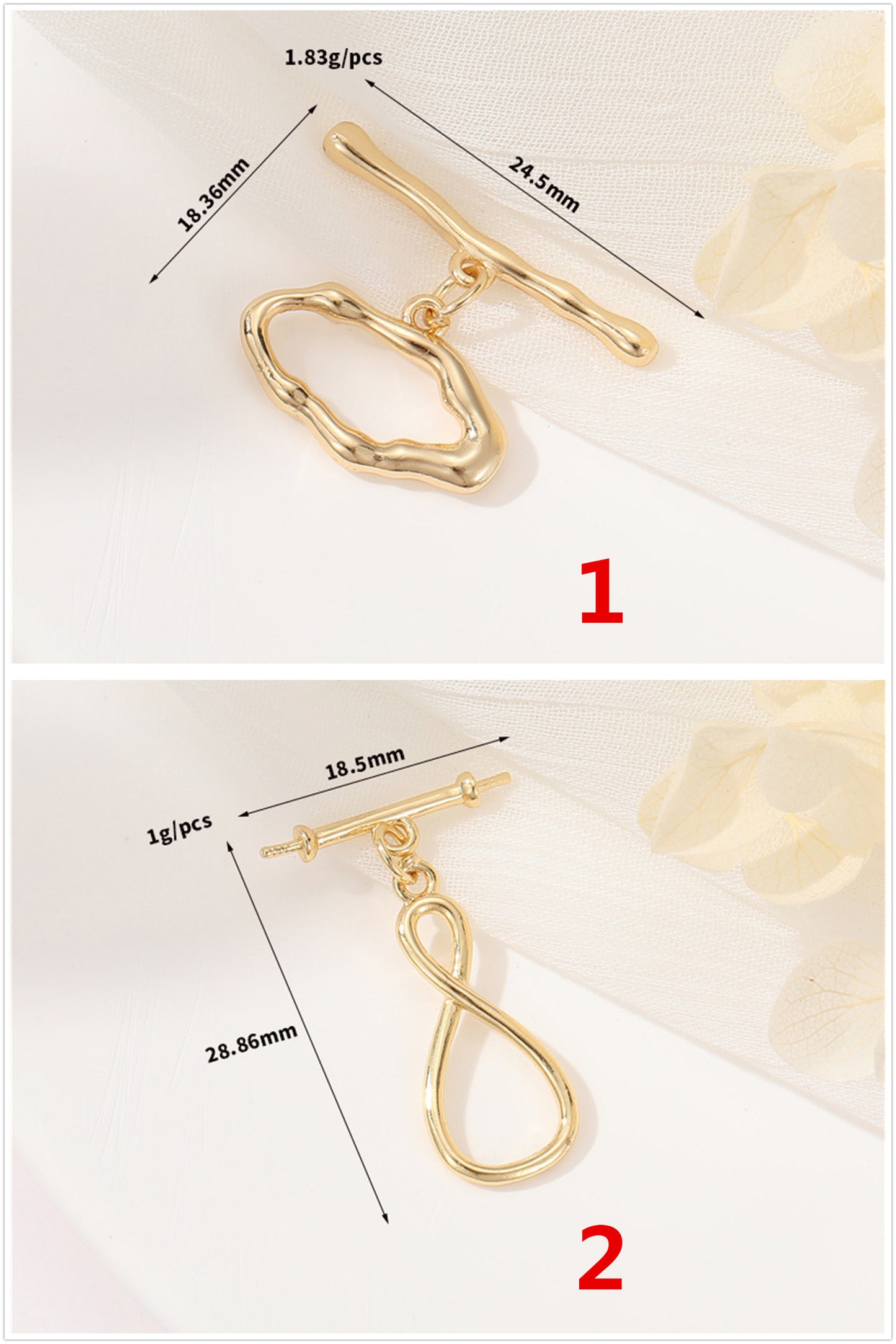 Connecteur de fermoirs 2 cercles ovales Infinity OT fermoir 14K GF