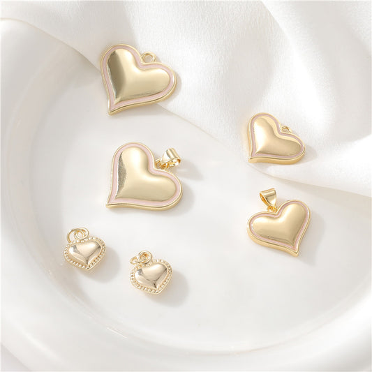 Pendentif à breloque 2 cœurs 14K GF