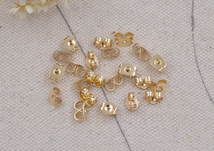 Bouchon arrière de boucle d'oreille papillon en argent sterling 1/20 14K GF