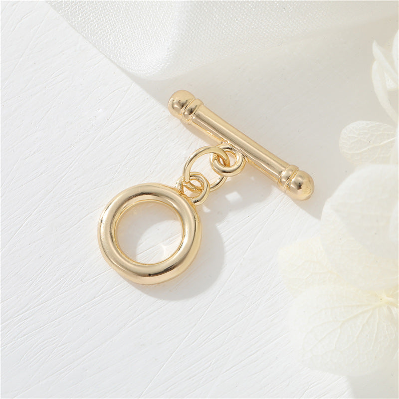 Fermoir OT en forme de cœur Floral, 2 cercles ronds, connecteur de fermoirs en strass à vis croisée 14K GF