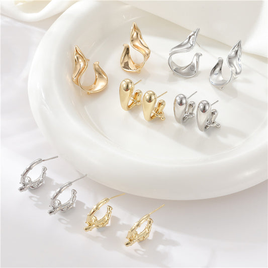 4 boucles d'oreilles épaisses en demi-cercle 14K GF Earing