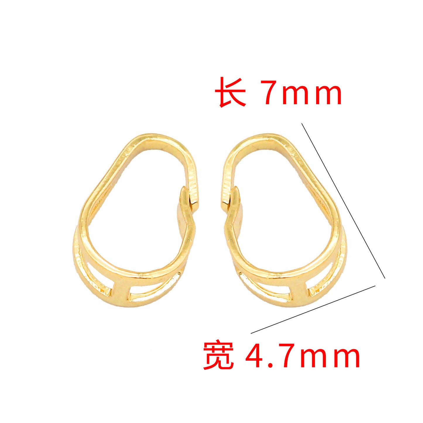 10 Bails creux en forme de goutte d'eau, connecteur d'anneaux supérieurs pour pendentif 14K GF