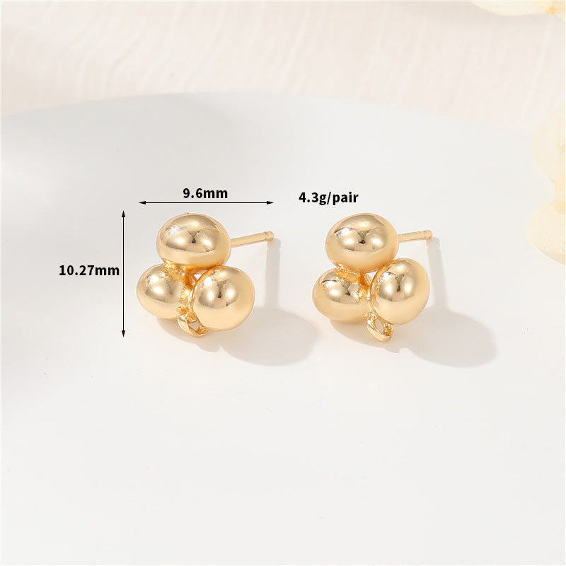 4 boucles d'oreilles à tige en perles avec boucle d'oreille 14K GF