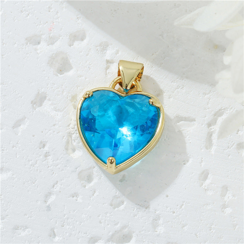 Pendentif à breloque 2 cœurs orné de strass 14K GF