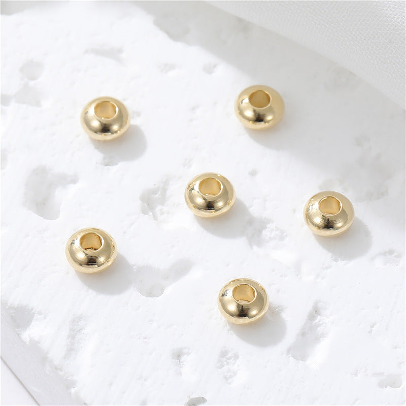 10 Charme de perle ronde plate 14K GF Entretoise de perles