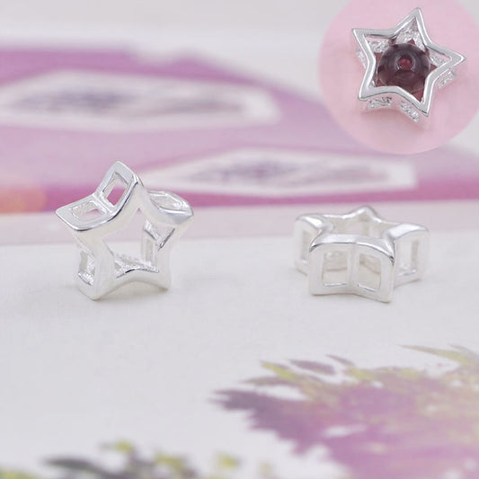 Cadre de perle étoile creuse en argent sterling S925