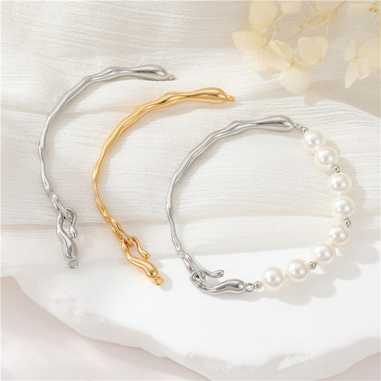 2 charmes de barre de bâton de fusion courbés avec fermoir à crochet 14K GF