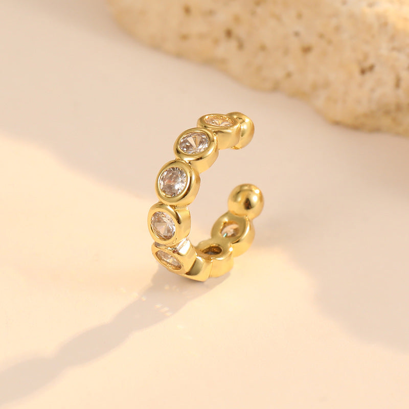 4 manchettes d’oreille perlées grimpeur sans piercing boucle d’oreille strass embelli 14K GF boucle d’oreille
