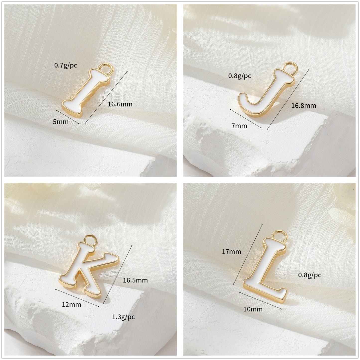 2 Emaille-Epoxidharz-Anfangsbuchstaben AZ-Charm-Anhänger 14K GF