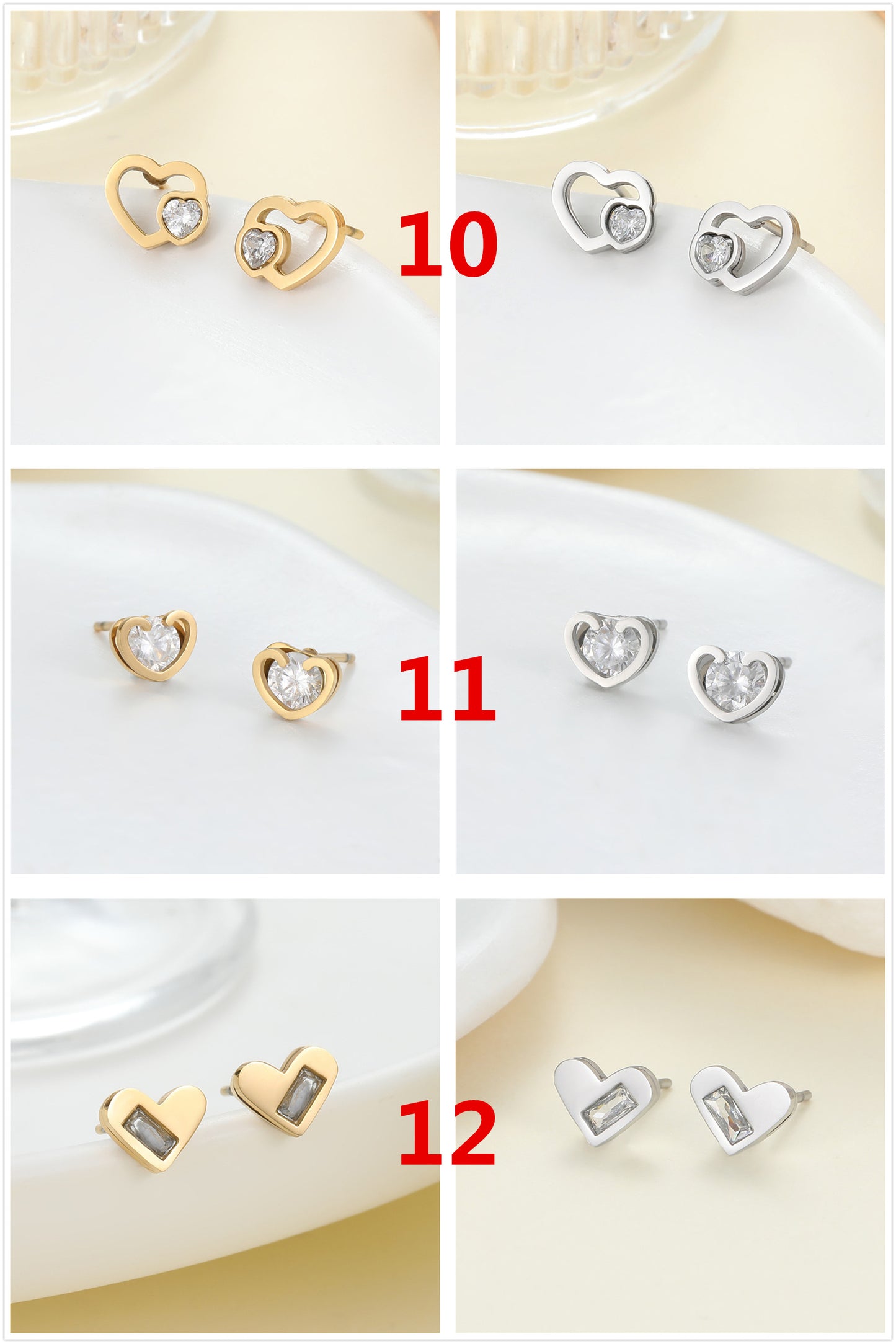 4 Émail Époxy Trèfle à quatre feuilles Orange Pastèque Floral Papillon Carré Coeur Cactus Boucles d’oreilles à tige 14K GF Strass Embelli Boucle d’oreille