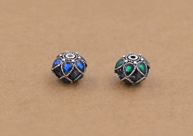 Sterling Silver Flat Pumpkin Bead Spacer S925 Finding