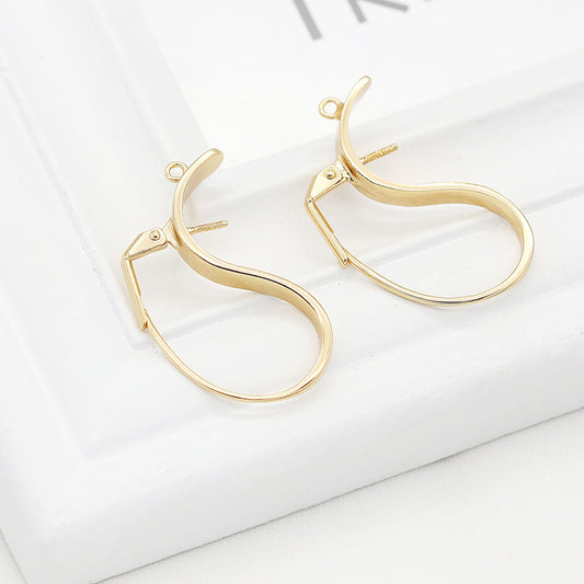4 boucles d'oreilles créoles avec boucle 14K GF boucle d'oreille demi-percée perle vierge