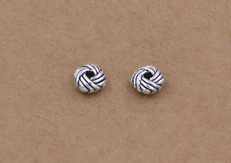 Sterling Silver Carved Knot Bead Spacer S925 Finding
