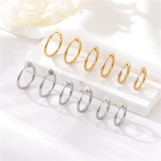 4 clips d'oreille ronds sans perçage, boucle d'oreille 14K GF