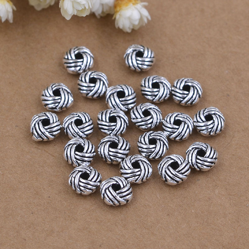 Sterling Silver Carved Knot Bead Spacer S925 Finding