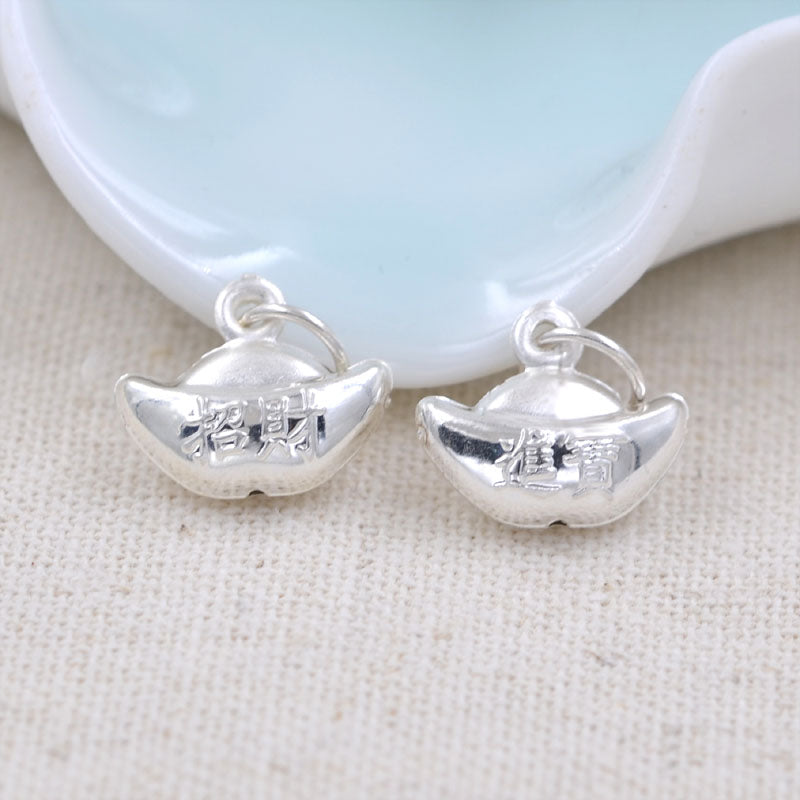 Pendentif à breloque en lingot de richesse en argent sterling S990