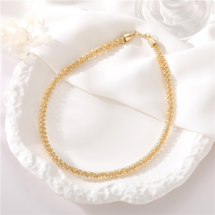 Collier 2 chaînes serpent 14K GF ras du cou